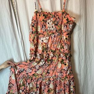Floral Peach Maxi Dress